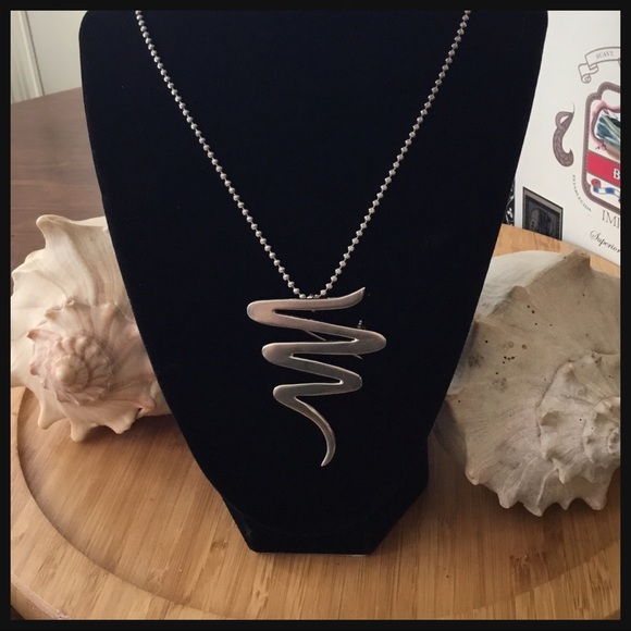 Vintage Jewelry - Vintage Mexico Taxco Pendent Brooch Zigzag 2 3/4”